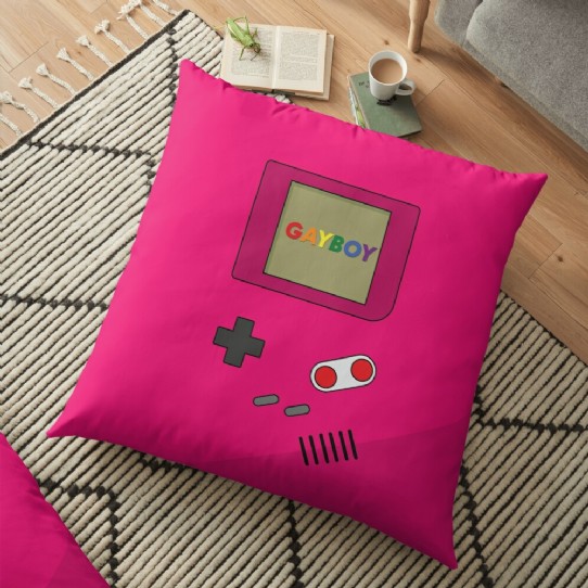 The Gayboy - Bright pink Retro gaming Floor Pillow