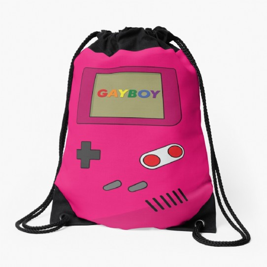 The Gayboy - Bright pink Retro gaming Drawstring Bag