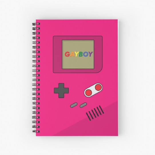 The Gayboy - Bright pink Retro gaming Spiral Notebook