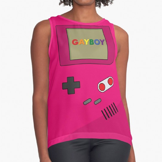 The Gayboy - Bright pink Retro gaming Sleeveless Top