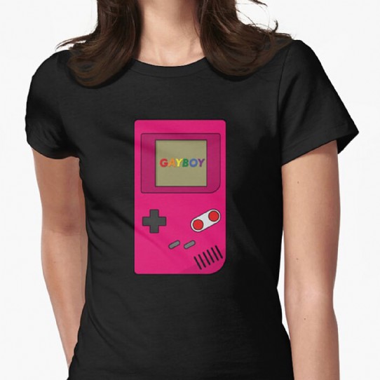 The Gayboy - Bright pink Retro gaming Fitted T-Shirt
