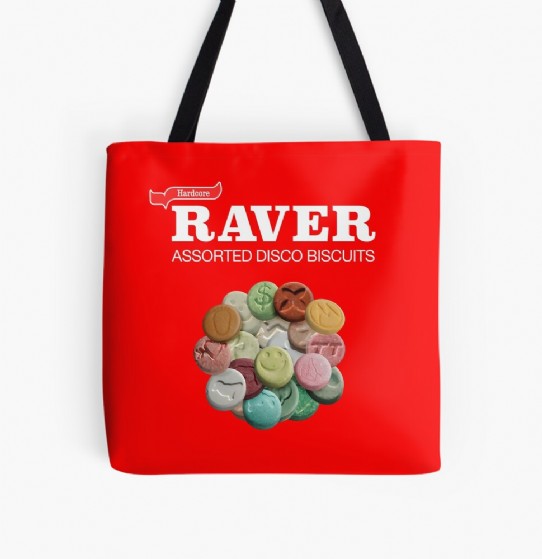 Hardcore Raver - Assorted Disco Biscuits Tote Bag