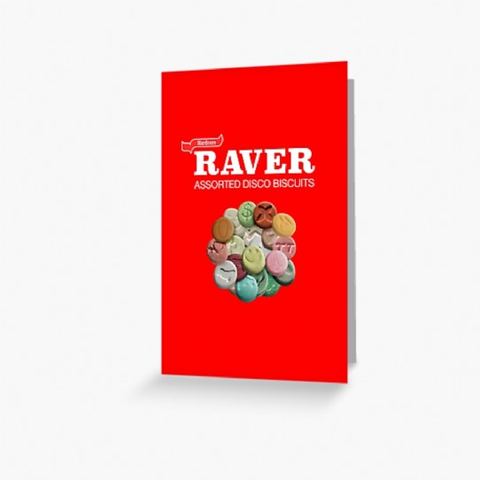 Hardcore Raver - Assorted Disco Biscuits Greeting Card