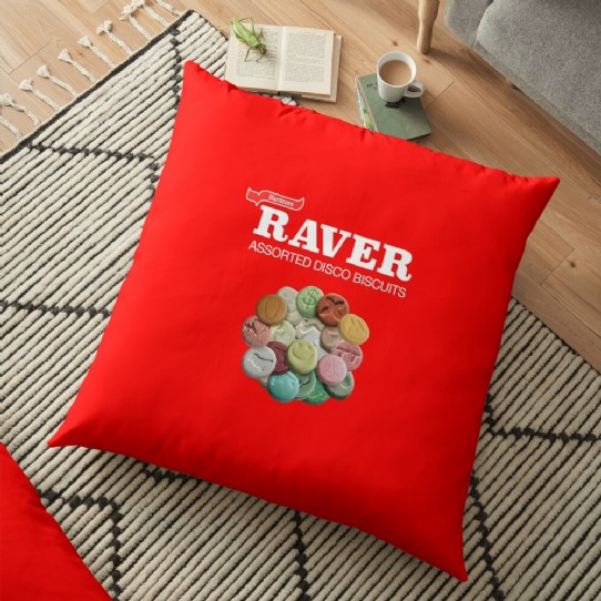 Hardcore Raver - Assorted Disco Biscuits Floor Pillow
