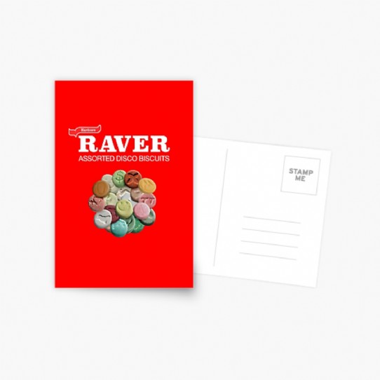 Hardcore Raver - Assorted Disco Biscuits Postcard