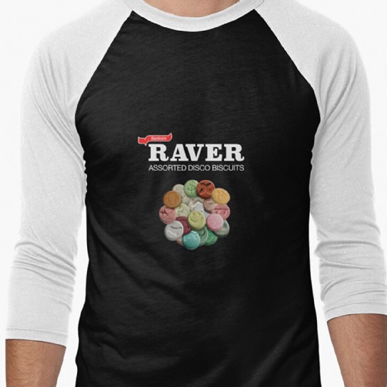 Hardcore Raver - Assorted Disco Biscuits Baseball 3/4 Sleeve