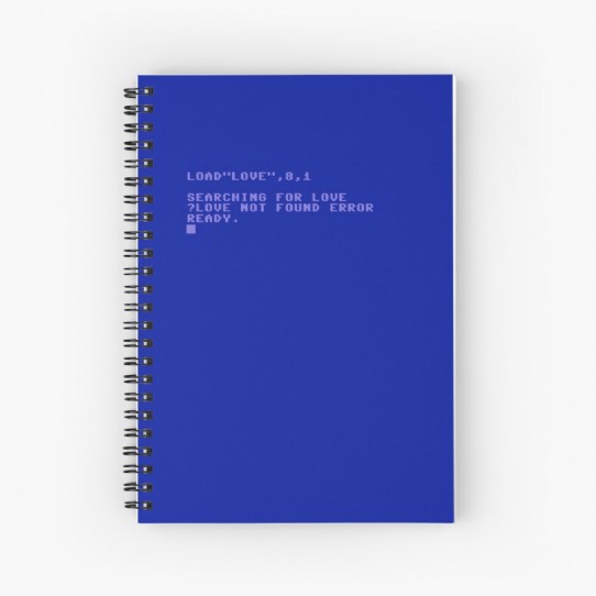 Commodore C64 Load Error - Love Not Found  Spiral Notebook