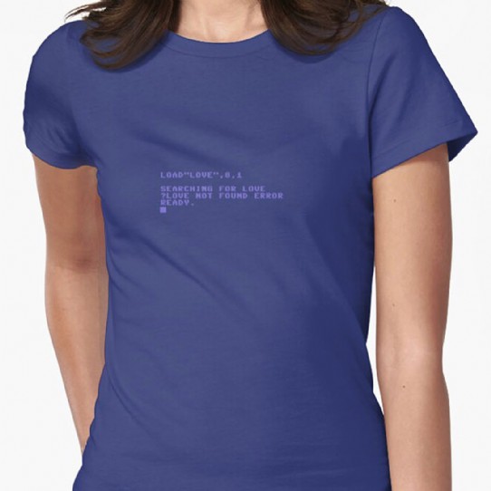 Commodore C64 Load Error - Love Not Found  Fitted T-Shirt
