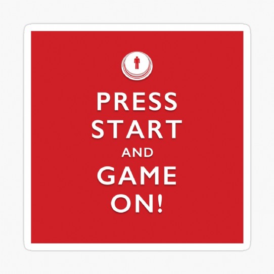 Press Start and Game On!  Sticker