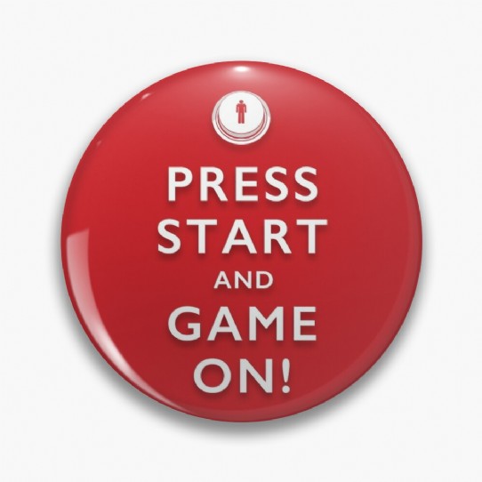 Press Start and Game On! Pin