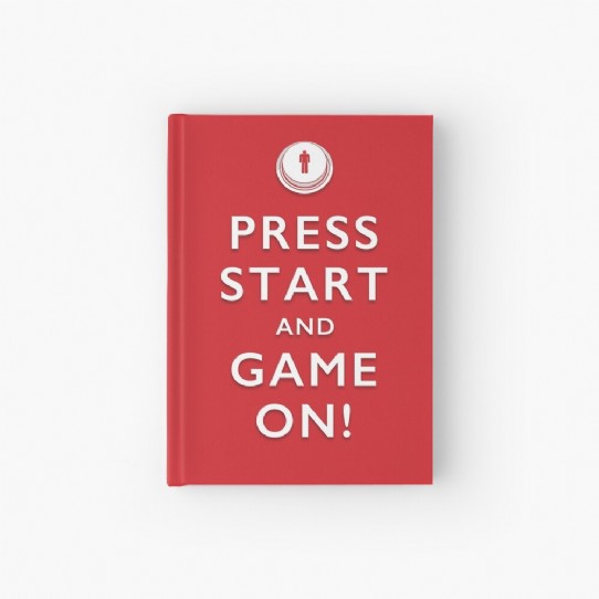 Press Start and Game On! Hardcover Journal