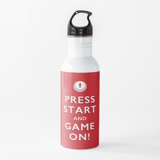 Press Start and Game On! Water Bottle