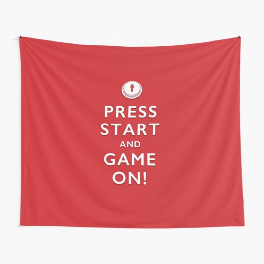 Press Start and Game On! Tapestry