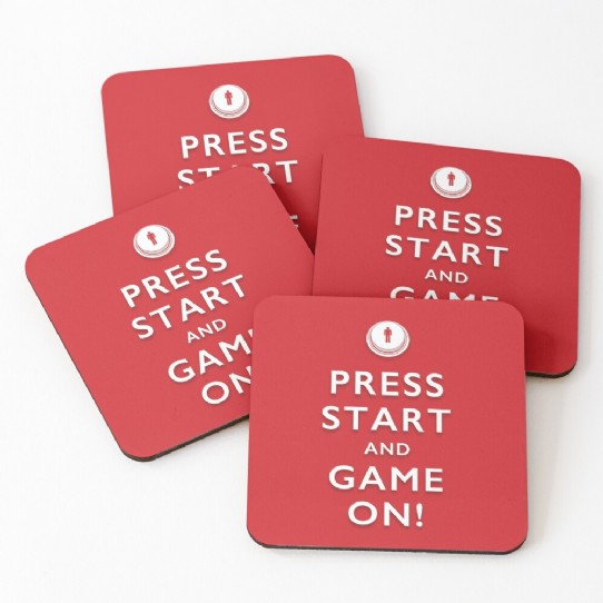 Press Start and Game On! Coasters
