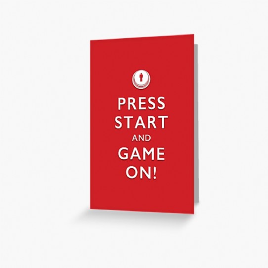Press Start and Game On! Greeting Card