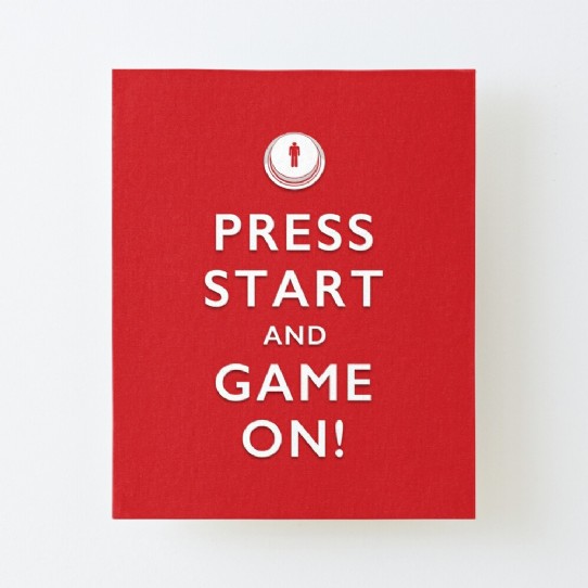Press Start and Game On! Canvas Mounted Print