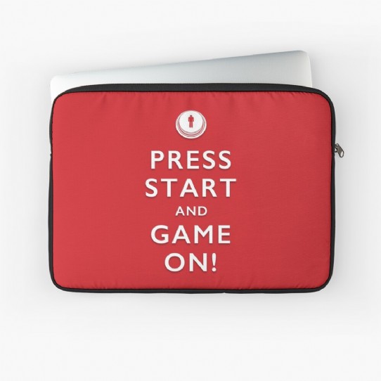 Press Start and Game On! Laptop sleeve