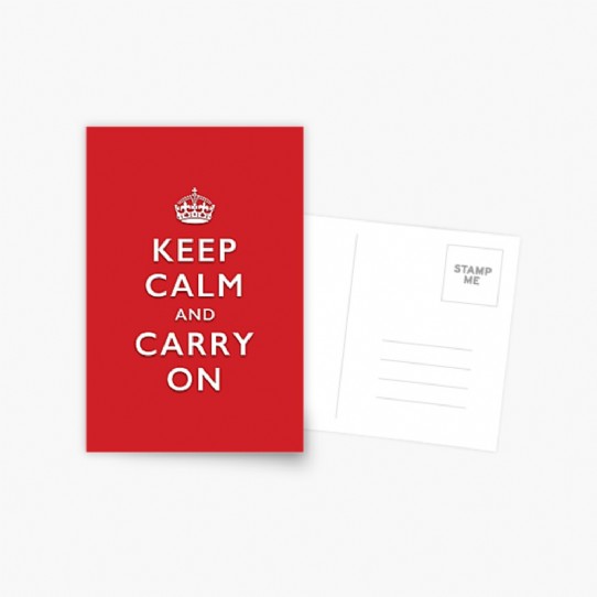 Keep Calm and Carry On - Classic Red Postcard