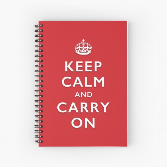 Keep Calm and Carry On - Classic Red Spiral Notebook