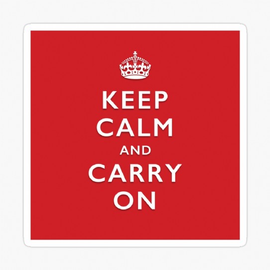 Keep Calm and Carry On - Classic Red Sticker 