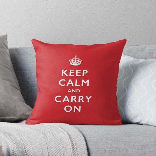 Keep Calm and Carry On - Classic Red Throw Pillow