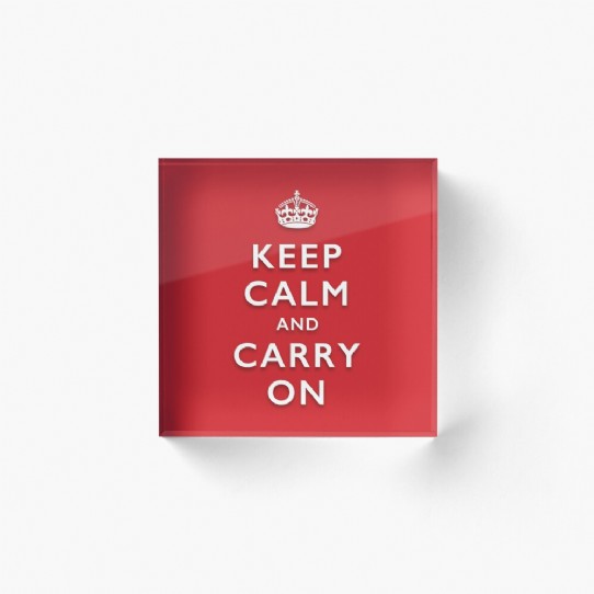 Keep Calm and Carry On - Classic Red Acrylic Block