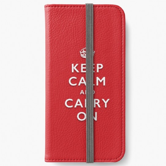 Keep Calm and Carry On - Classic Red iPhone Wallet
