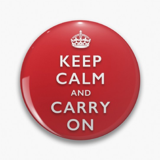 Keep Calm and Carry On - Classic Red Pin
