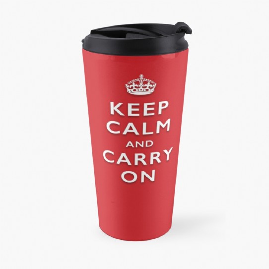 Keep Calm and Carry On - Classic Red Travel Mug