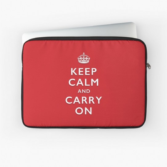Keep Calm and Carry On - Classic Red Laptop Sleeve