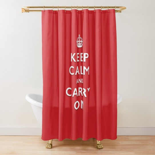 Keep Calm and Carry On - Classic Red Shower Curtain