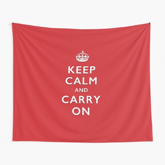 Keep Calm and Carry On - Classic Red Tapestry