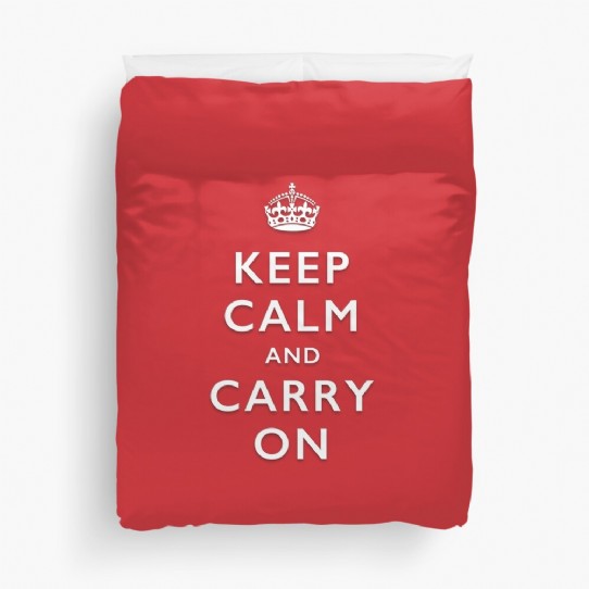 Keep Calm and Carry On - Classic Red Duvet Cover